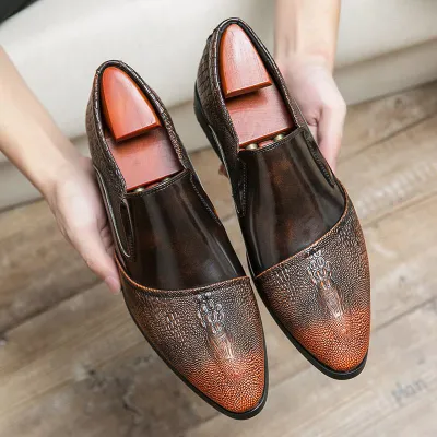 VERSATILE KOREAN STYLE CARVED POINTED SHOE 0298BR
